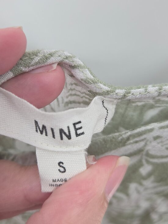 Anthropologie Mine White Green Floral Buttons Tank Top Small - Picture 6 of 8